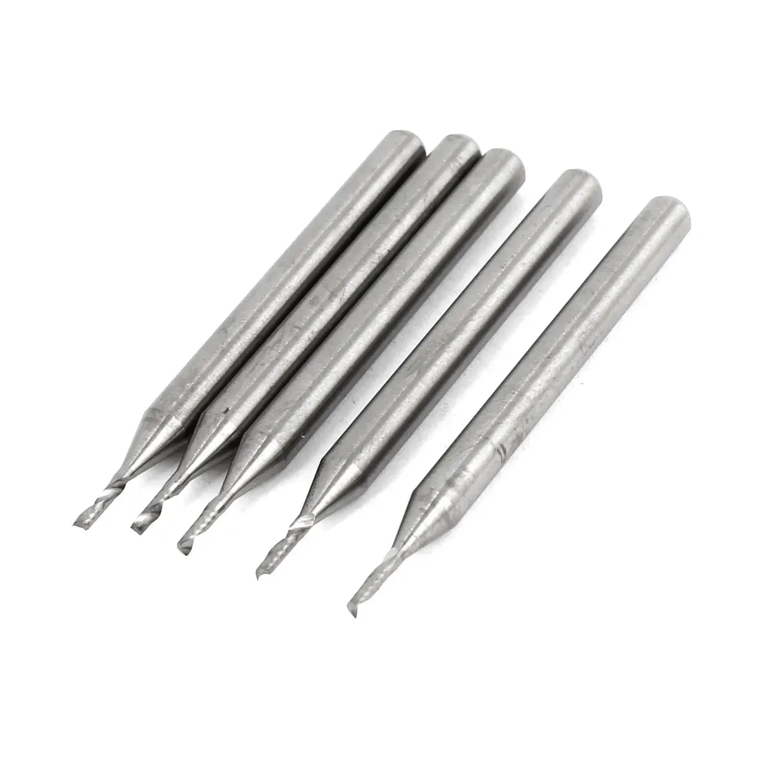 

uxcell 1mm Cut Dia 3.175mm 1/8" Round Shank Single Flute Spiral End Mills Tungsten Steel 5pcs