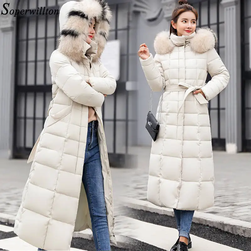 2019 женская зимняя парка с хлопковой подкладкой длинная куртка теплое плотное
