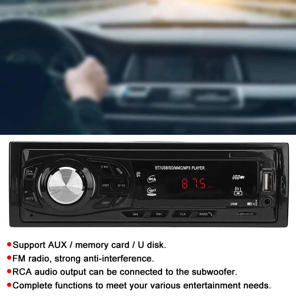 12V автомобильный Bluetooth-совместимый MP3 FM радио AUX Карта памяти U диск плеер