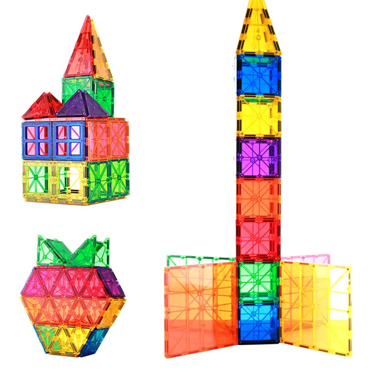 Пластиковая Магнитная Строительная плитка Магнитный блок игрушки прозрачная