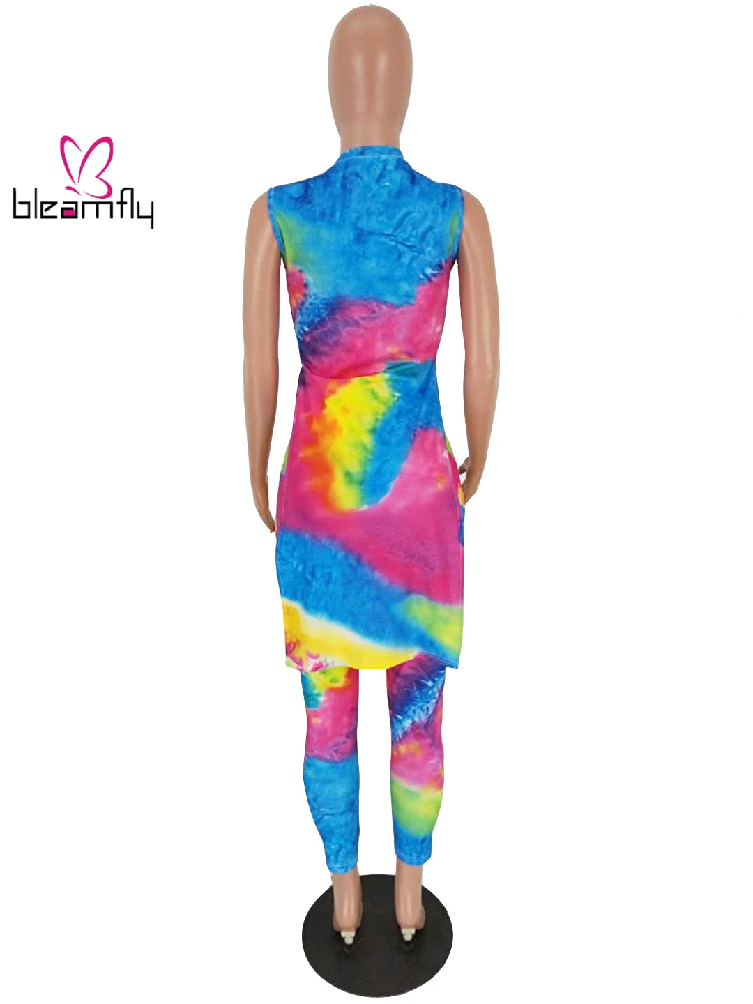 Женский новый летний костюм из двух предметов с принтом Галактика круглым