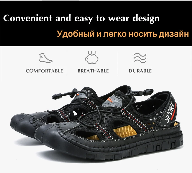 UEXIA/модные открытые сандалии ручной работы с мягкой подошвой; спортивная мужская пляжная обувь высокого качества; повседневные сандалии