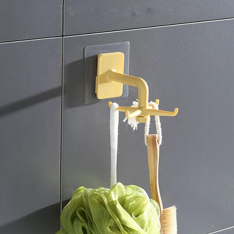 1pcs Kitchen free punching rotating hook bathroom storage rack wall hanging drying cooking accessories shelf | Дом и сад