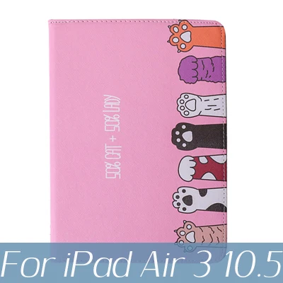 Для iPad 10,2 чехол для планшета тройной складной чехол для iPad 9,7 air 3 10,5 Pro 10,5 чехол с мультяшным котом - Цвет: C2 for air 10.5 2019