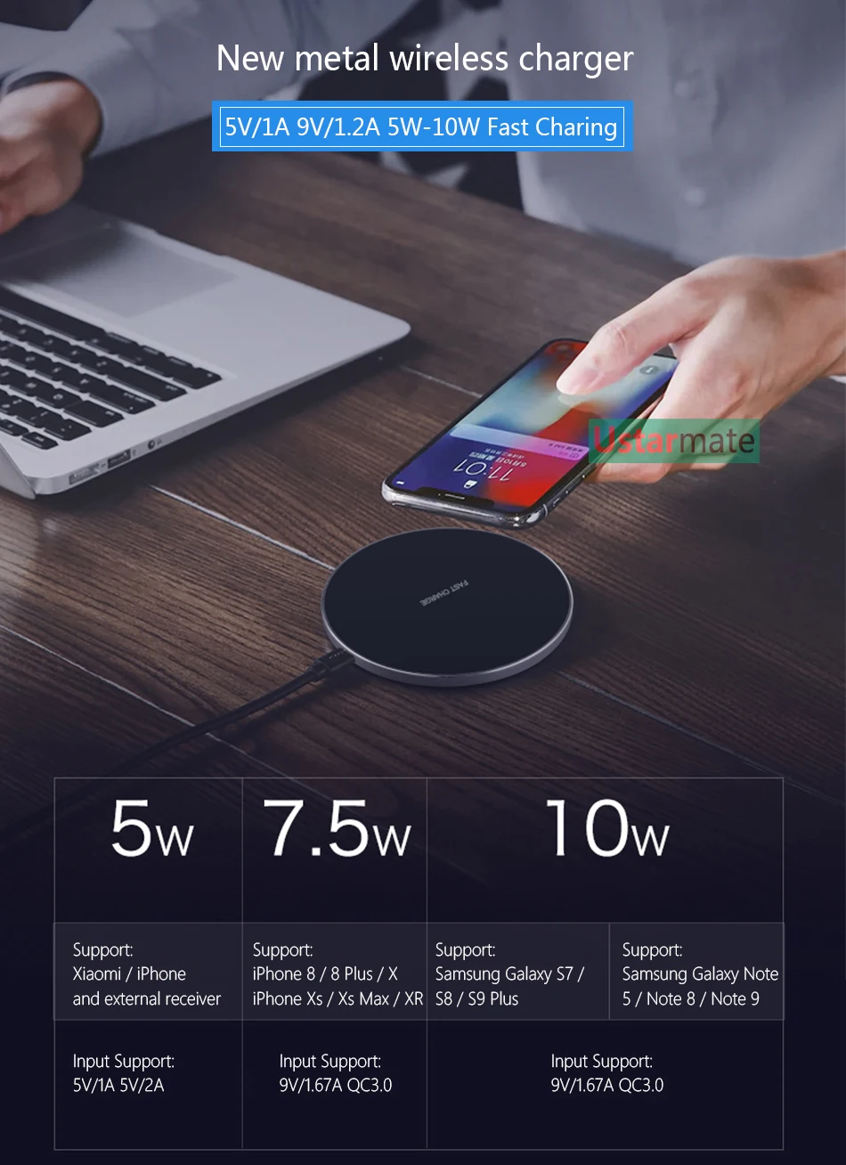 15 Вт Qi Быстрое беспроводное зарядное устройство для huawei mate 20 Pro samsung Note 10 Plus зеркальное Быстрое беспроводное зарядное устройство для iPhone 11