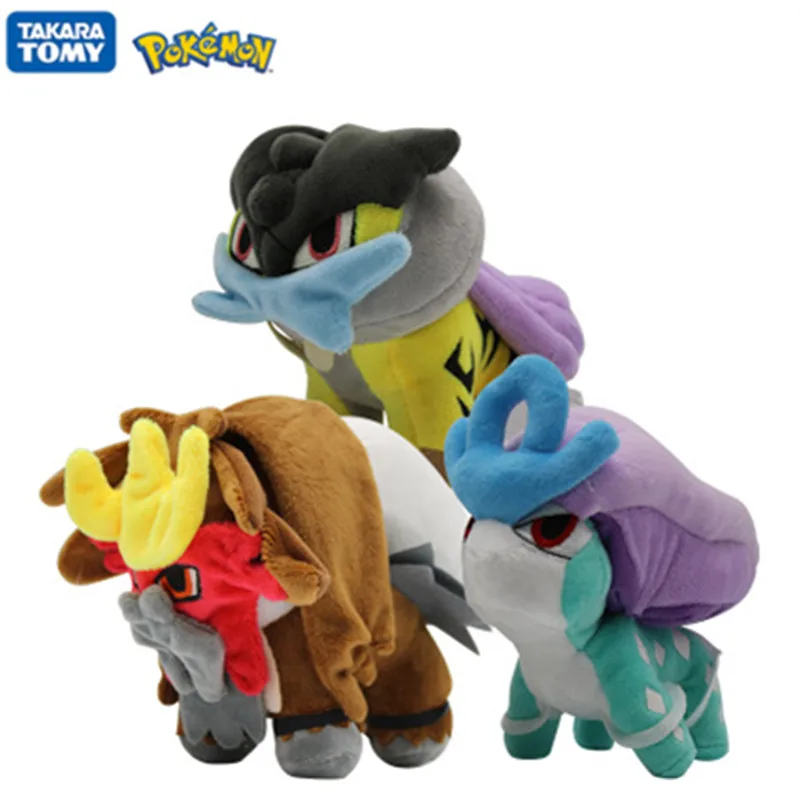 

15CM Pokemo Pikachu Anime Cartoon Three Holy Beasts YanEmperor Shuijun Thunder Action Figure Plush Doll Kids Birthday Gift