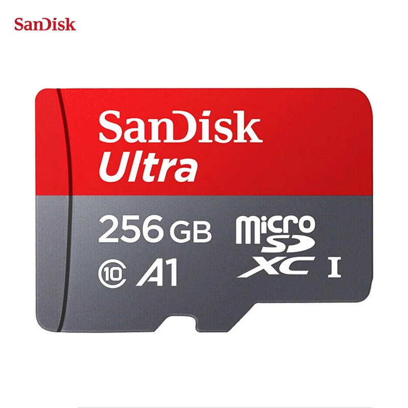 Двойной флеш-накопитель SanDisk A1 Micro SD Card 64 Гб 100 МБ/с. 16 Гб оперативной памяти, 32 Гб встроенной памяти, 128 ГБ 256 200 400 U1 Class 10 карта памяти microsd флэш-карты памяти - Емкость: 256GB A1