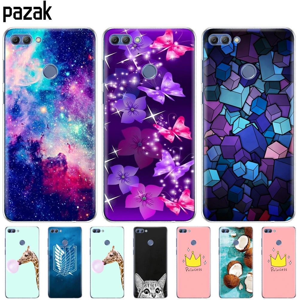 Силиконовый чехол для huawei P smart 2018 Enjoy 7S телефона мягкая задняя крышка из ТПУ 360