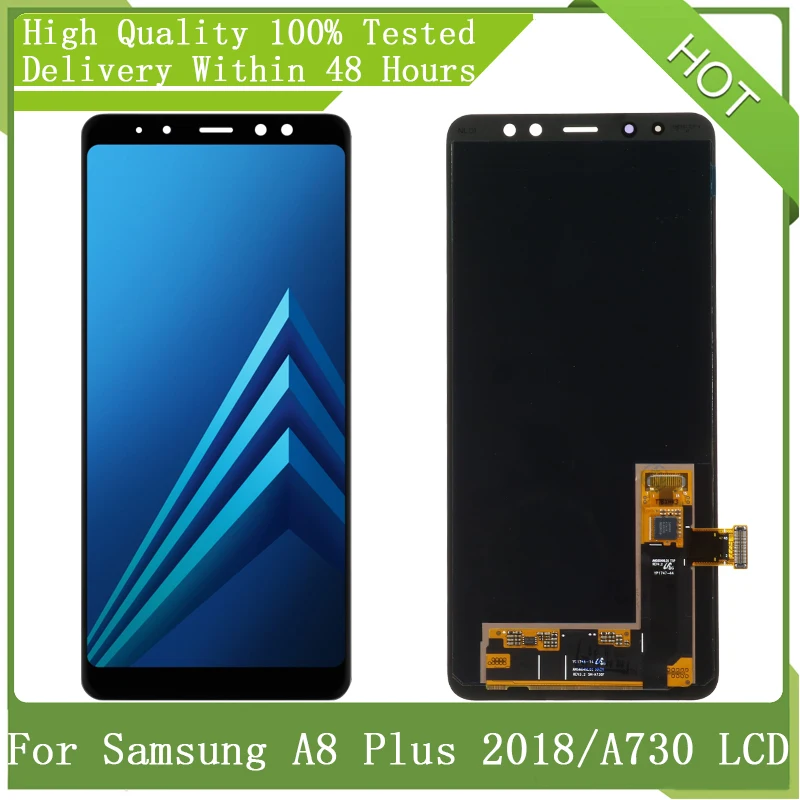 6 0 &quotSuper AMOLED для SAMSUNG GALAXY A8 плюс 2018 A730 A730F SM-A730F ЖК-дисплей сенсорный экран