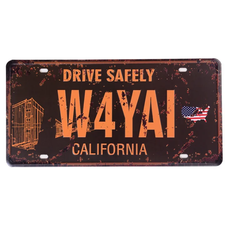 

Creative decoration style, license plate retro metal poster, wall decoration of bar and club, motorcycle, bar, garage decoration