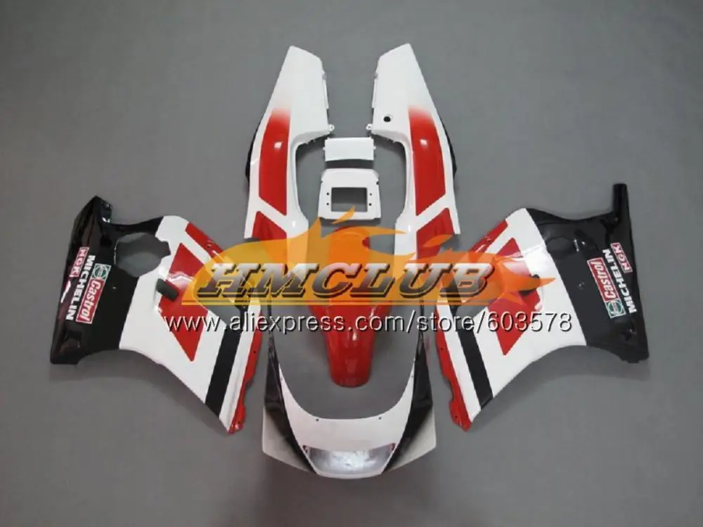 No. 19 Корпус для YAMAHA FZR250R FZRR FZR 250 250R 1986 1987 1988 1989 124CL. 21 красный, белый FZR250RR FZR-250 FZR250 86 87 88 89 обтекатель - Цвет: No. 19
