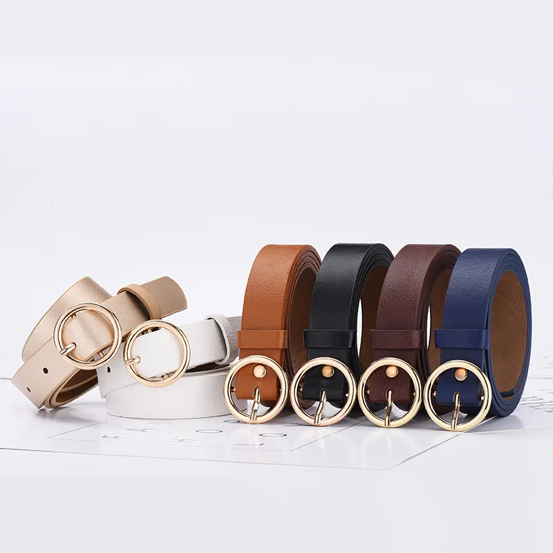 ELEGZO Belts For Women Fashion Solid Color Jeans Leather Belt Female PU Pin Buckle Belt Hot Selling Waistband women gold chain belt new hollow pin buckle belts for women black pu waistband female dress jeans fashion