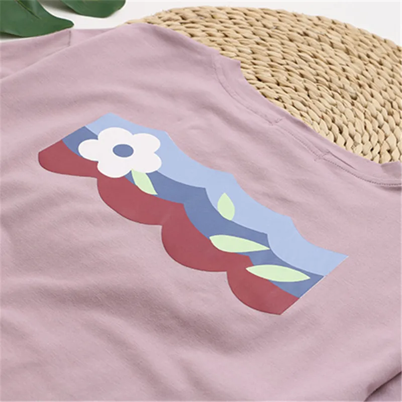 

Plus Size T Shirts For Women 4XL Loose And Fat Summer O-Neck Knitted Cotton Stretch Fabric Short Sleeves Front Back Prints Set