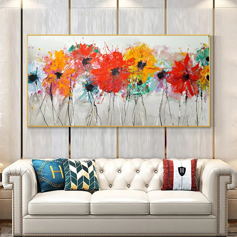 

Colorful Flower Pictures Abstract Canvas Panting Posters And Prints Wall Art For Living Room Home Decoration NO FRAME