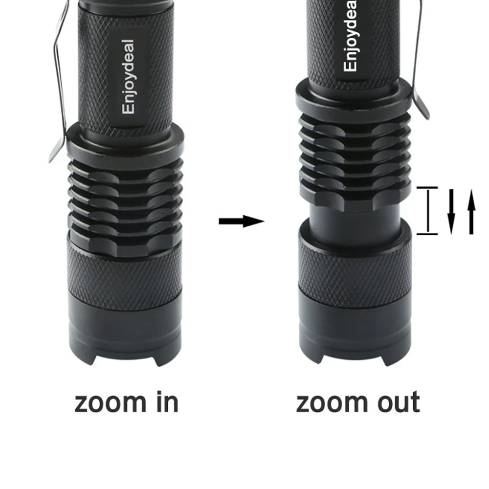 

Mini Q5 Flashlight 2000 Lumens LED Flashlight Zoomable LED Torch penlight For AA/14500 free shipping High-quality Black