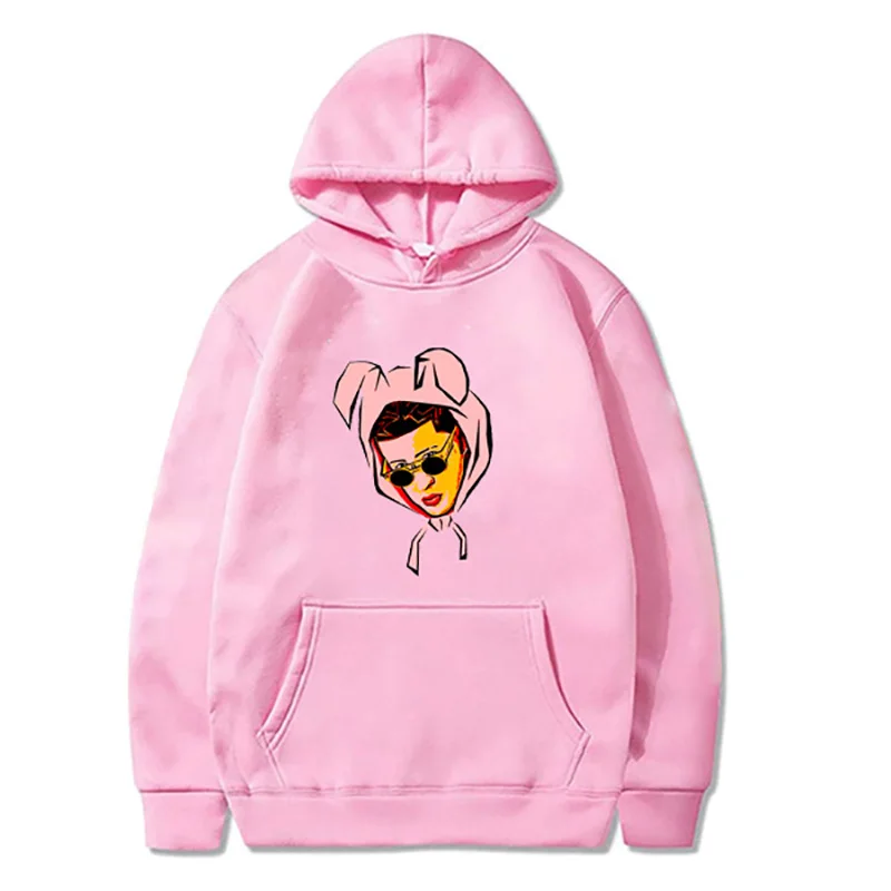 

2021 Fashion Bad Bunny - Yonaguni Print Hoodie Long Sleeve Hooded Sweatshirt