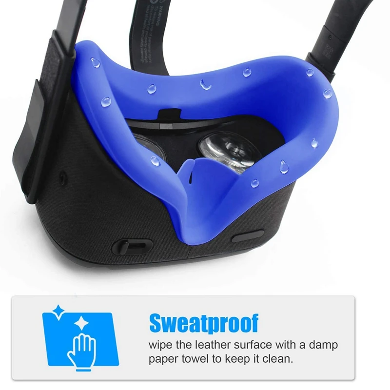 

Sweatproof VR Silicone Protective Facial Pad & VR Lens Cover Waterproof Anti-Dirty Pads for Oculus Quest 1 Headset