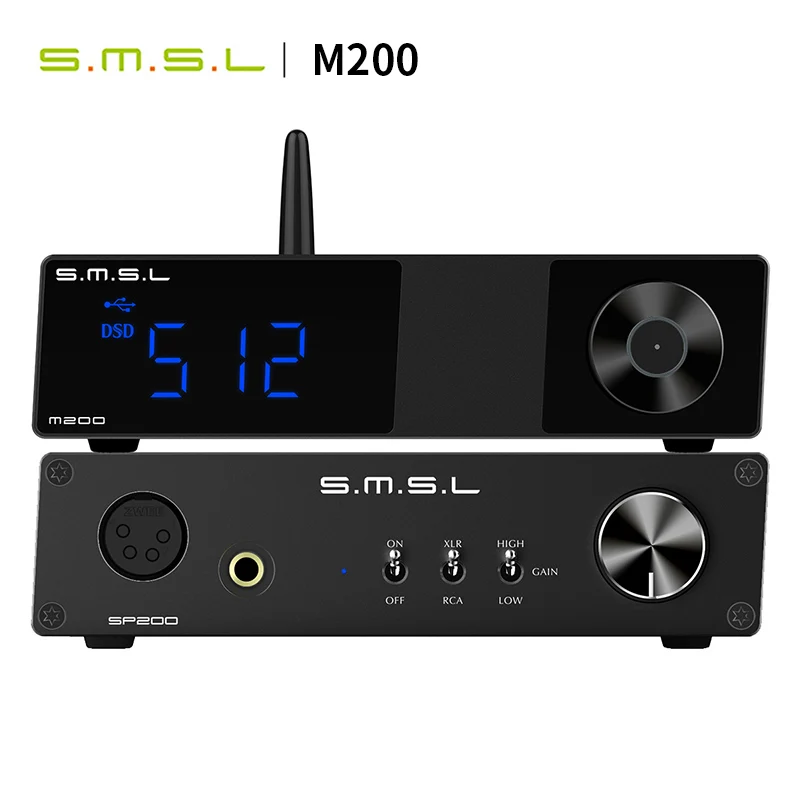 SMSL M200 + SP200 AKM4497 Высокое разрешение полный баланс Bluetooth 5 0 USB DAC DSD512 PCM 32 бит/768 кГц