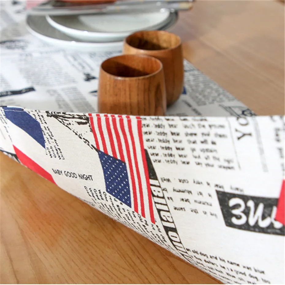 Креативная американская газета прямоугольный стол бегуны для дома Обеденный