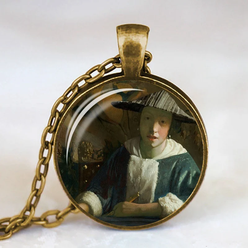 Девушка носить жемчуг Johannes Vermeer художественное ожерелье-КУЛОН Серебряная Длинная цепочка ожерелье художественное изображение ожерелье s ювелирные изделия для женщин