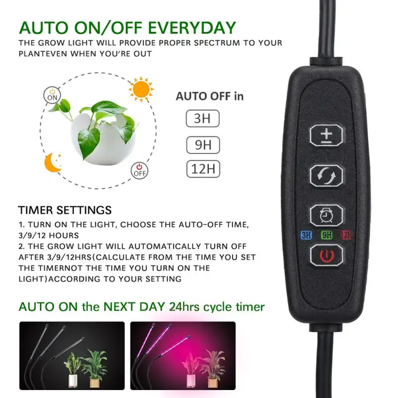 Светодиодный светильник для выращивания растений USB фитолампа полный спектр Fito