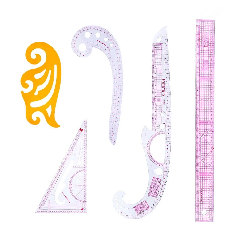 

KAOBUY 5PCS Sewing Ruler Curve Ruler Clothing Sample Garment Cut Cutting Pattern Making Metric Yardstick Drawing Tailor Tools