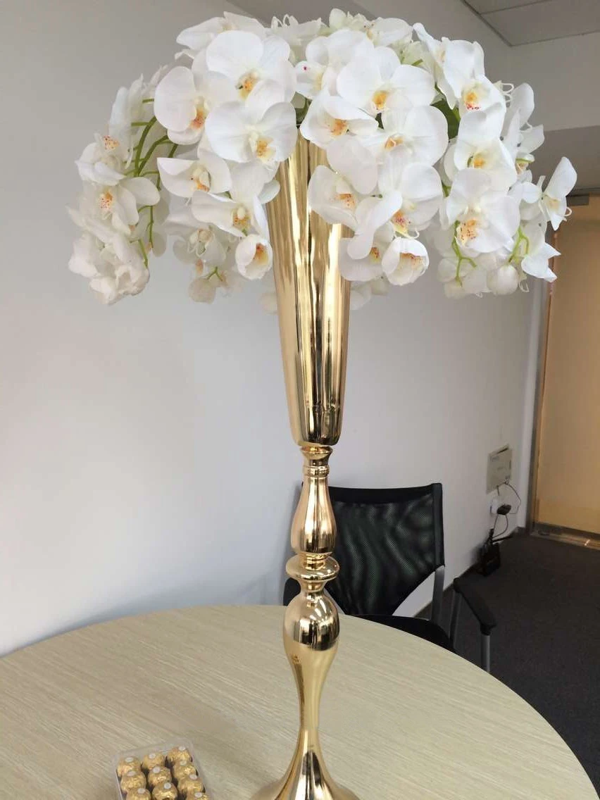 

2019 новый стиль 88 см/34,6 "Золотая свадебная ваза для цветов центральный столик свадебный реквизит 10 шт./лот