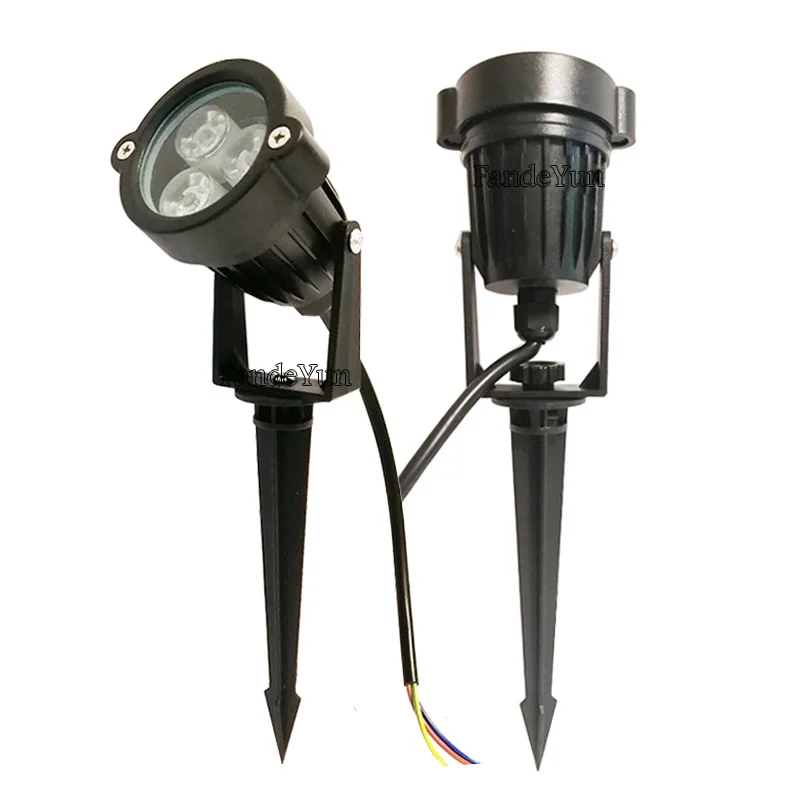 Открытый светодиодный садовый лампы 3W 9W LED освещение ландшафта Спайк Водонепроницаемый 220V 110V 12V путь лампа теплого белого света зеленый точечные светильники - изображение