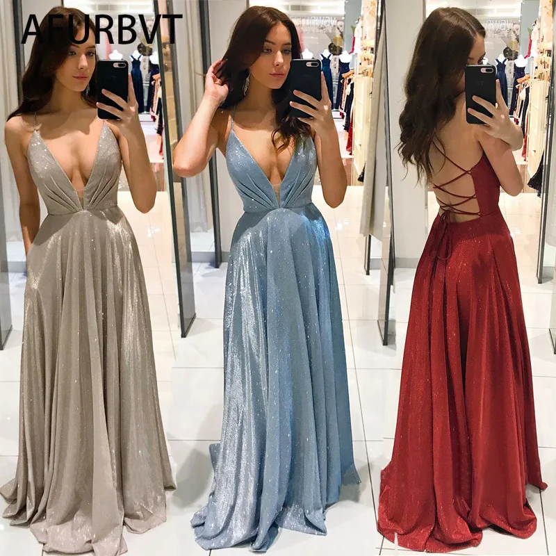 

Summer Dress Maxi Dresses for Women Party Sexy Backless Blue Deep V Neck Summer Dresses Long Camisole Dress Bodycon 2021