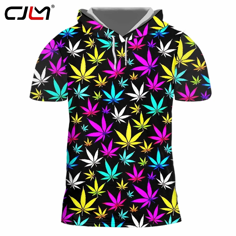

CJLM Man Summer Human Face T Shirt New 3D T-shirt Printed Colorful Lucky leaves Harajuku Oversized 5XL Tops Men's Hooded Tshirt