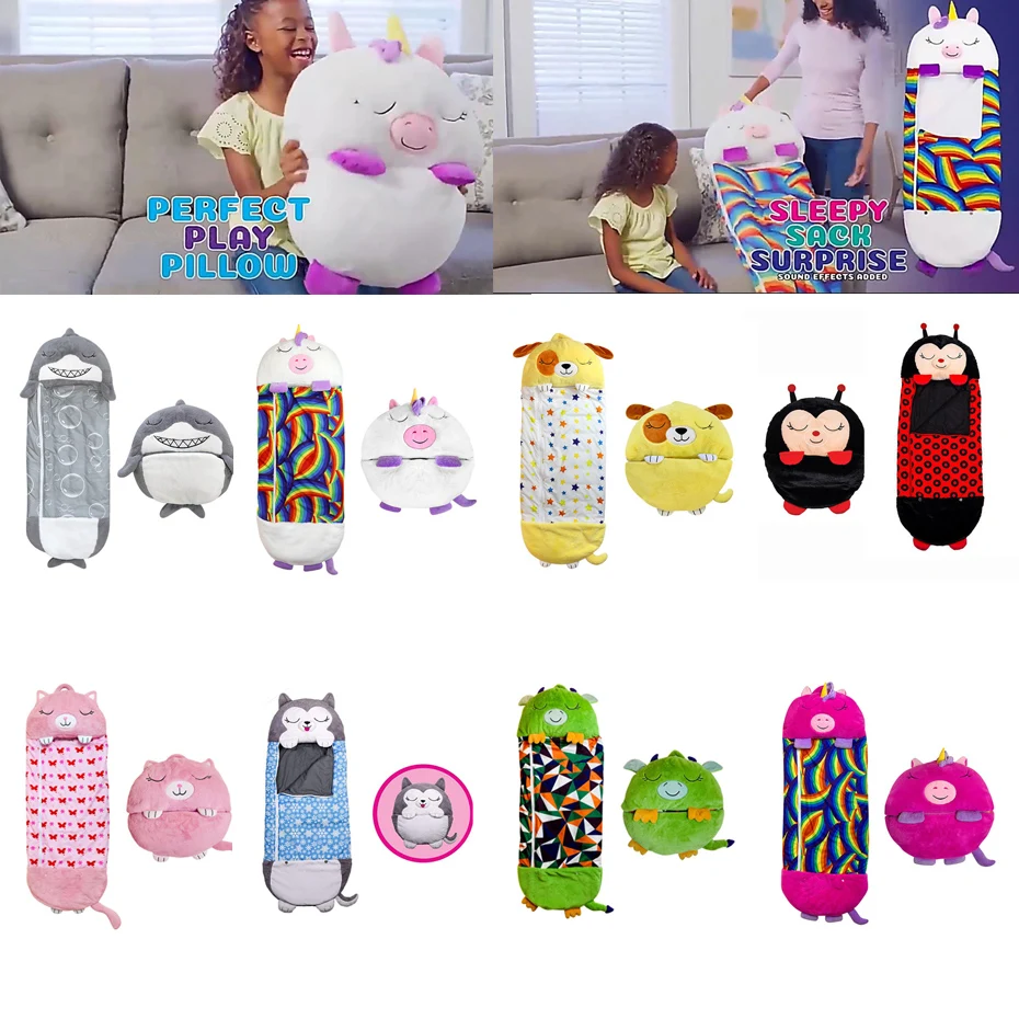 Спальный мешок в виде единорога рюкзак для сна детское одеяло акулы мальчиков и