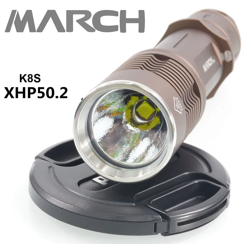 March K8S Cree XHP50.2 Luminus SST40 18650 21700 мощный светодиодный фонарик с контролем температуры
