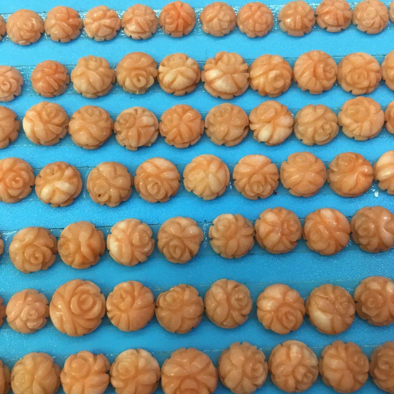 5PCS Fashion Natural Coral Cabochon Beads for Making Jewelry DIY Stud Earring Accessories Loose Size 6-8mm | Украшения и