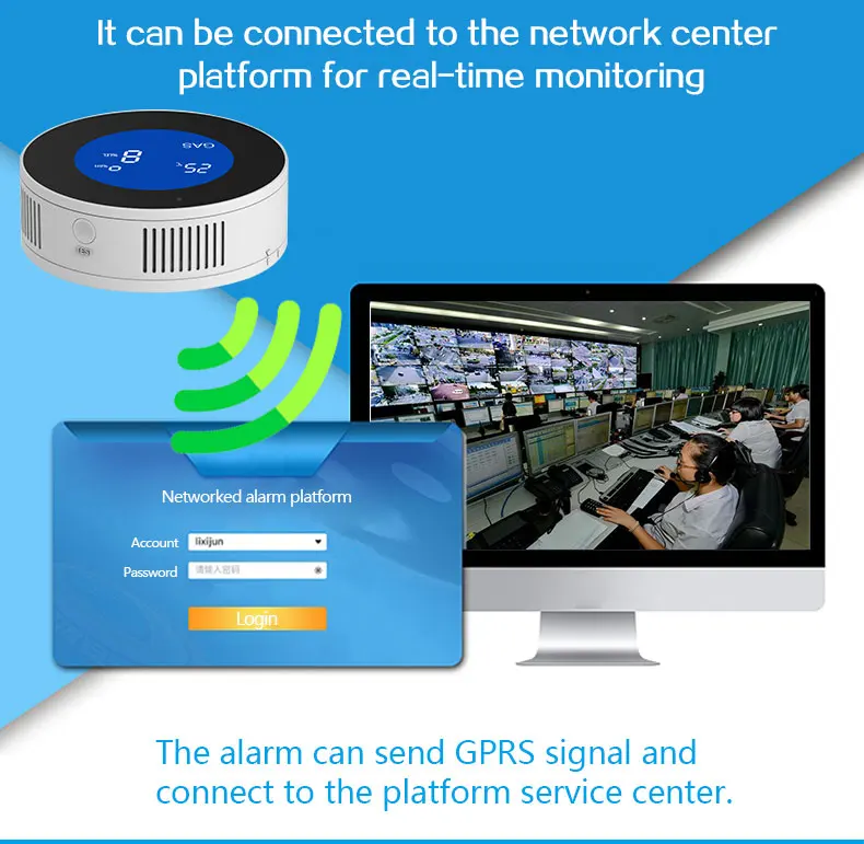 

Fuers Tuya Wifi Smart Natural Gas Alarm Sensor With temperature function Combustible Gas Leak Detector LCD Display Smart Life