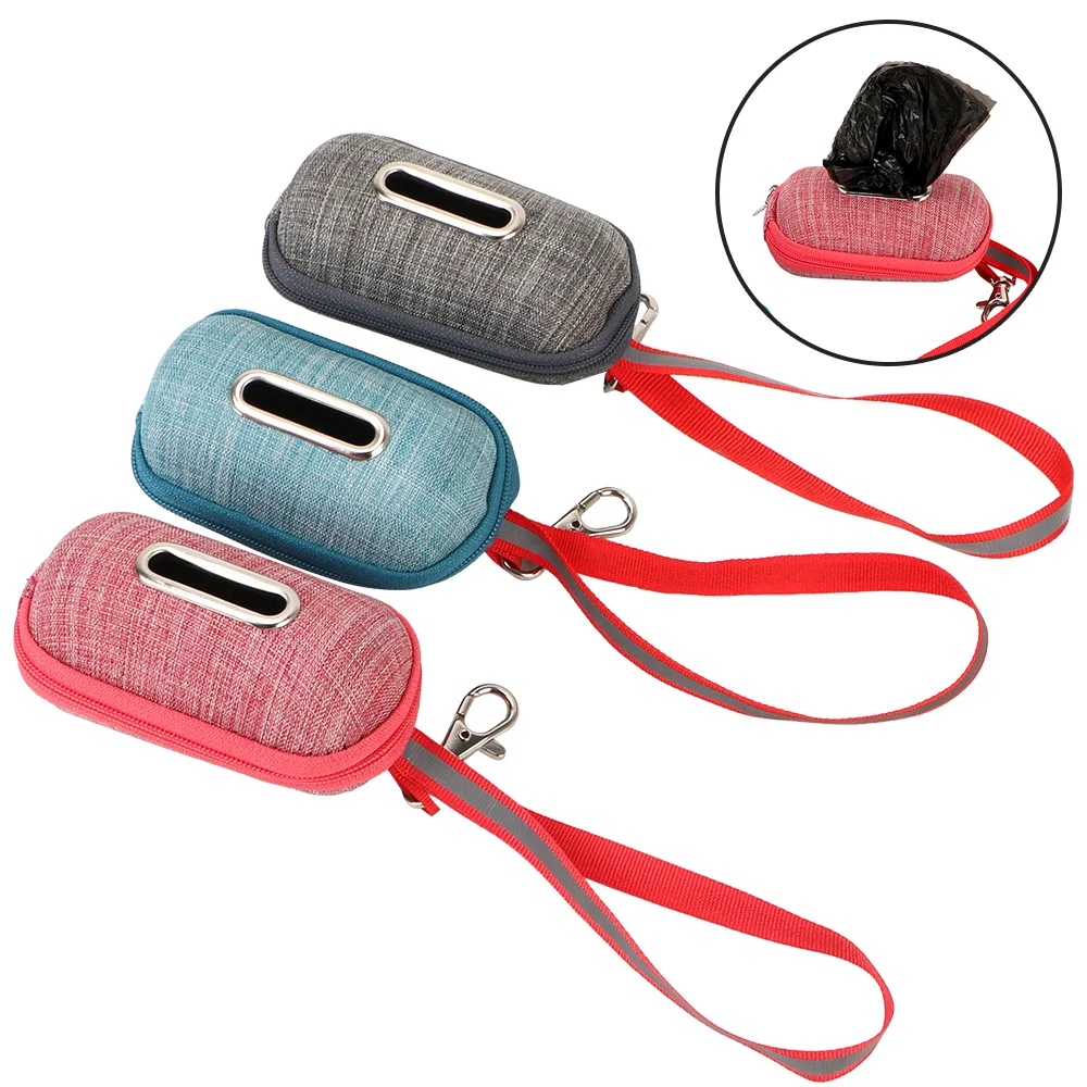 

Dog Poop Bag Dispensers Portable With Rope Waste Carrier Pet Pick-Up Bags Holder Cleaning Waste Garbage Box