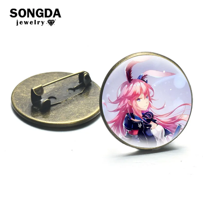 

Anime Brooches Honkai Impact 3 Figure Kiana Kaslana Raiden Mei Zaychik Glass Round Metal Lapel Pins Icons Badge Decoration Gifts