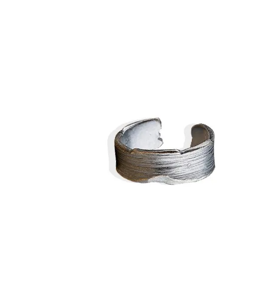 

National Standard 925 Silver Striped Retro Ring