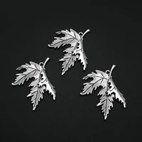 5pcslots 44x55mm antique silver plated maple leaf thanksgiving charms fall autumn pendants for diy fashion jewellery finding