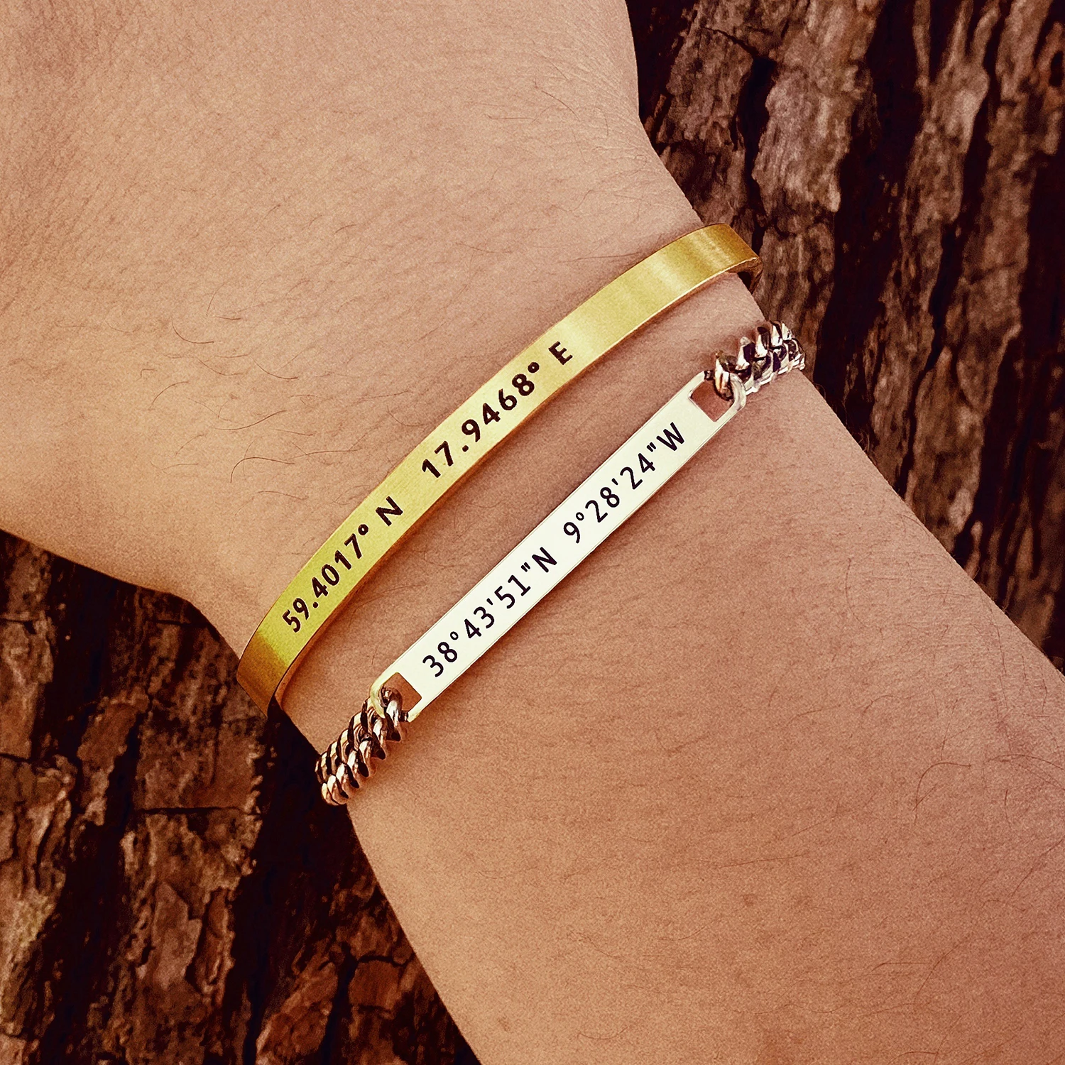 Браслеты с гравировкой на заказ Нержавеющая сталь наручные цепочки дизайн для