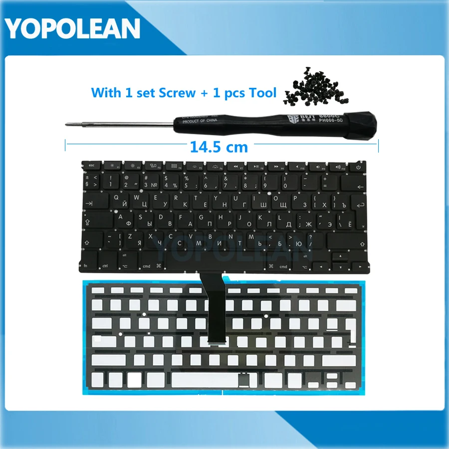 Новая клавиатура с большой клавишей ввода русская подсветкой для Macbook Air 13 дюймов