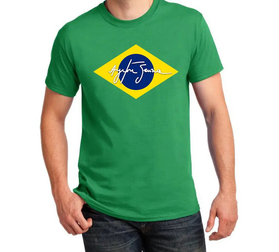 Ayrton Senna Бразилия Формула 1 F1 Легенда бразильский флаг мужская футболка хлопок