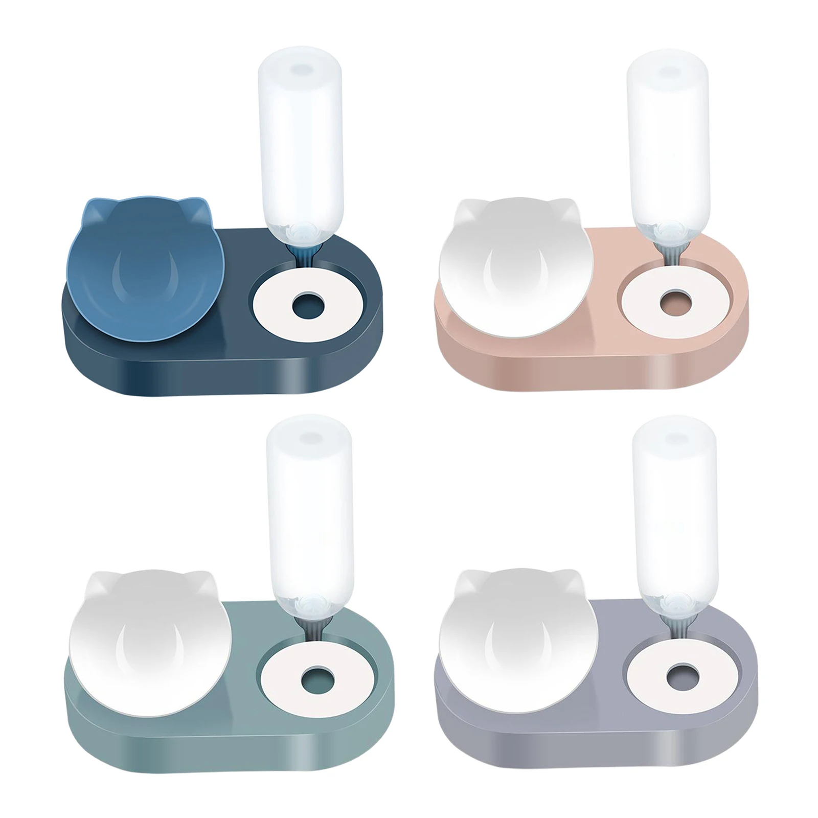 

2 in 1 Automatic Cat Water Dispenser and Food Bowl Set, Raised Puppy Cat Feeding