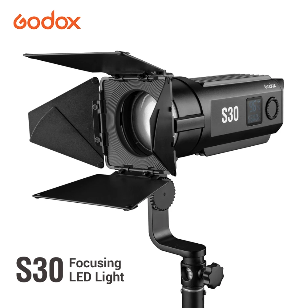 

Godox S30 Focusing Led Light 30W Photography Video Lighting Spotlight Continuous adjustable Light with Barn Door