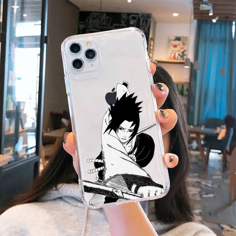

Naruto anime cute black cartoon Phone Case Transparent soft For iphone 5 5s 5c se 6 6s 7 8 11 12 plus mini x xs xr pro max