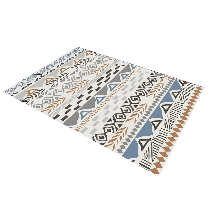 

KC Modern Minimalist Nordic Style Rectangular Printed Carpet Floor Mats for Children Crawling Coffee Table Living Room Carpets