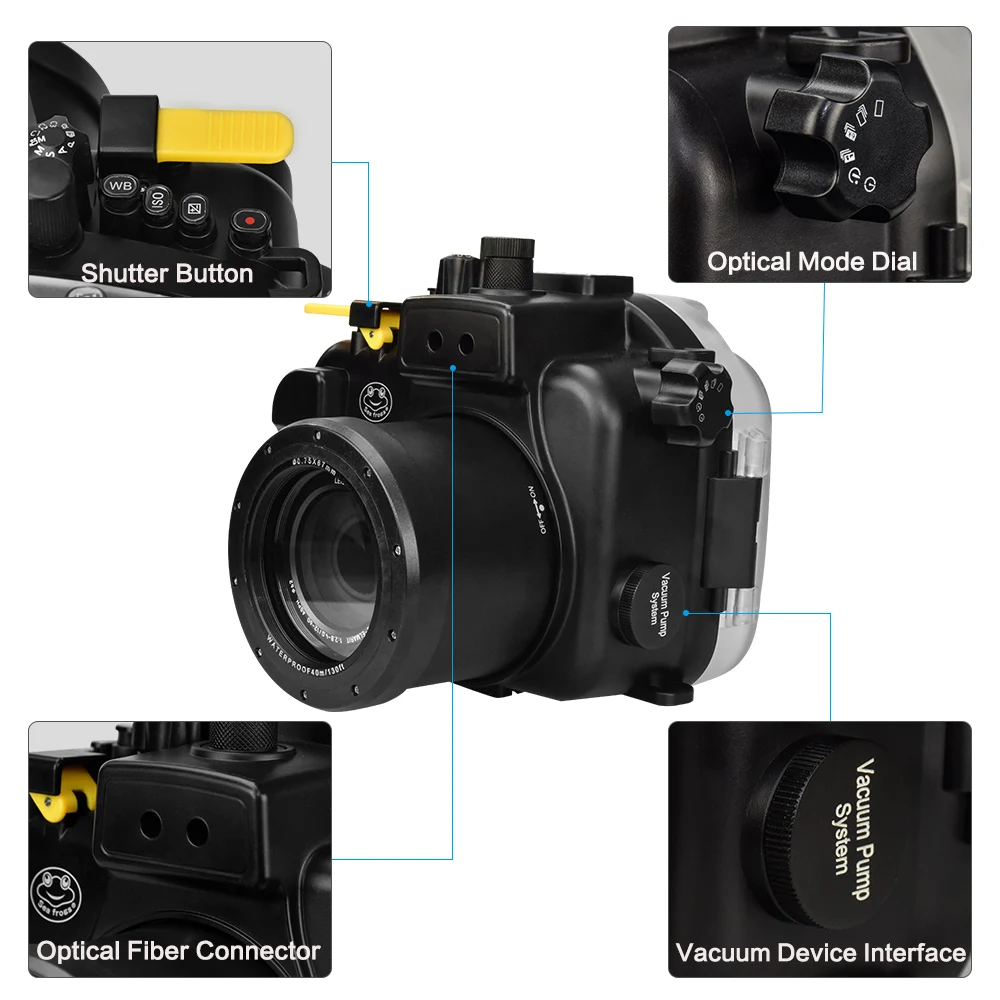 Seafrogs 40 м/130 футов фотообои для Canon PowerShot G1X Mark III водонепроницаемый чехол камеры 1 шт.