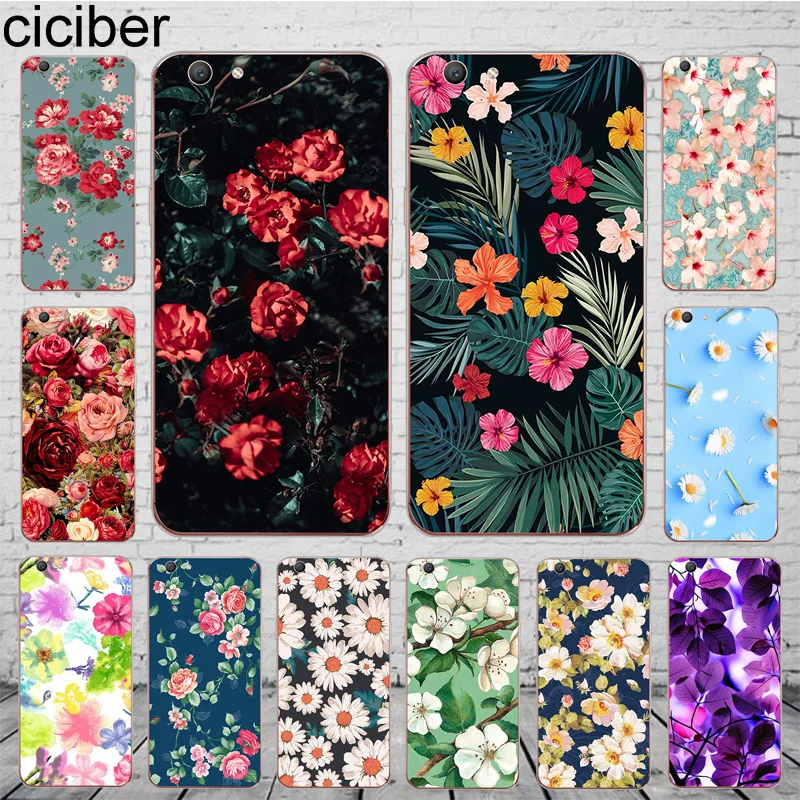 Чехол ciciber для OPPO A37 A39 A57 A59 A83 A5 A7 AX7 A3S F1S F11 F5 мягкая силиконовая оболочка с листьями