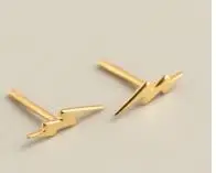 gold B Стерлингового серебра 925 Мини молния серьги-гвоздики с рисунком для женщин aretes de mujer, Золотые серьги, ювелирные изделия joia - Окраска металла: gold B
