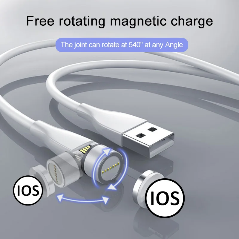 

540 rotating three in one magnetic suction fast charging + data transmission line