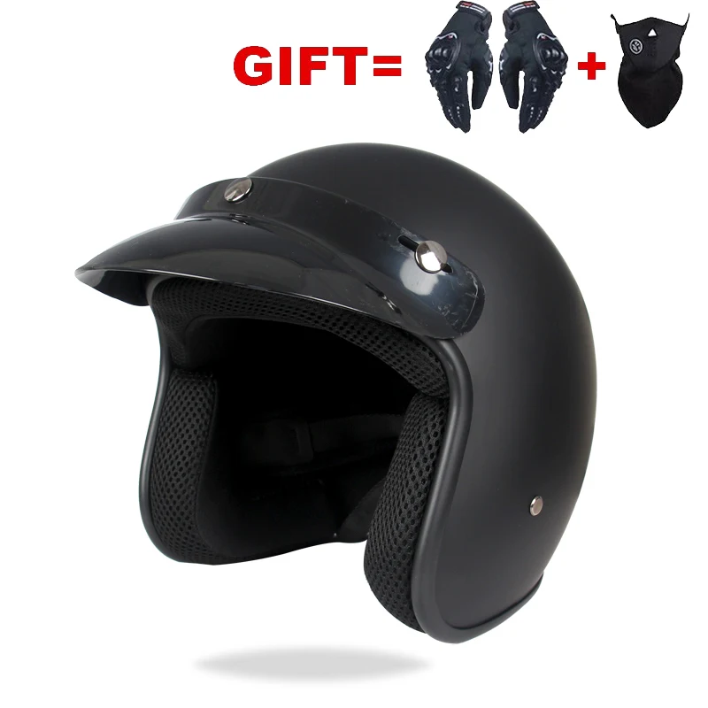 

Chopper Motorcycle Open Face Helmet Mopeds Vespa Casco Scooter Jet Pilot Retro Vintage Motorbike Capacete De Moto Men Women
